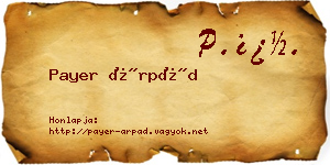 Payer Árpád névjegykártya