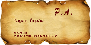 Payer Árpád névjegykártya