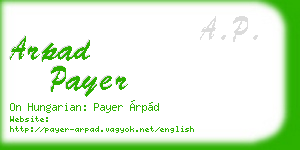 arpad payer business card
